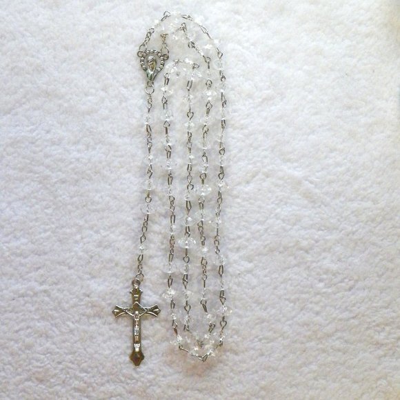 Our Lady of Guadalupe Clear Rosary Beads Crucifix with Case - Picture 9 of 10